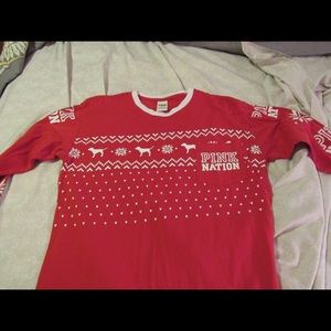 PINK long sleeve Christmas season t shirt!